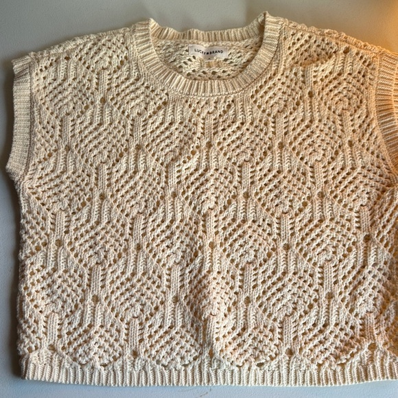 Lucky Brand Cream Textured Knit Sweater - Picture 1 of 4